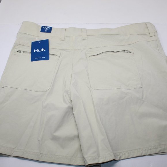 HUK Next Level Performance NWT Men's 2XL XXL Khaki Fishing Shorts w/7" inseam - Picture 4 of 9